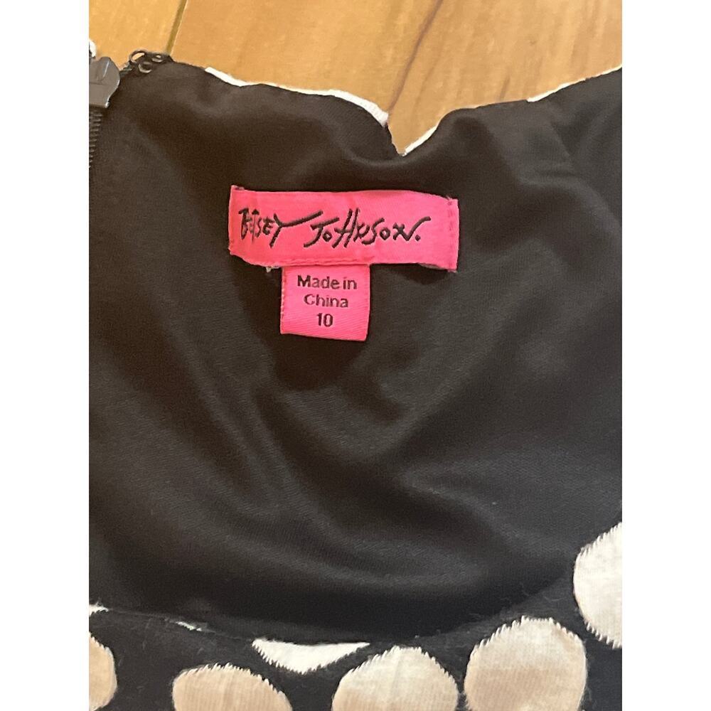 Betsey Johnson Polka Dot Fit and Flare Dress Black White 10 Retro - Picture 10 of 12